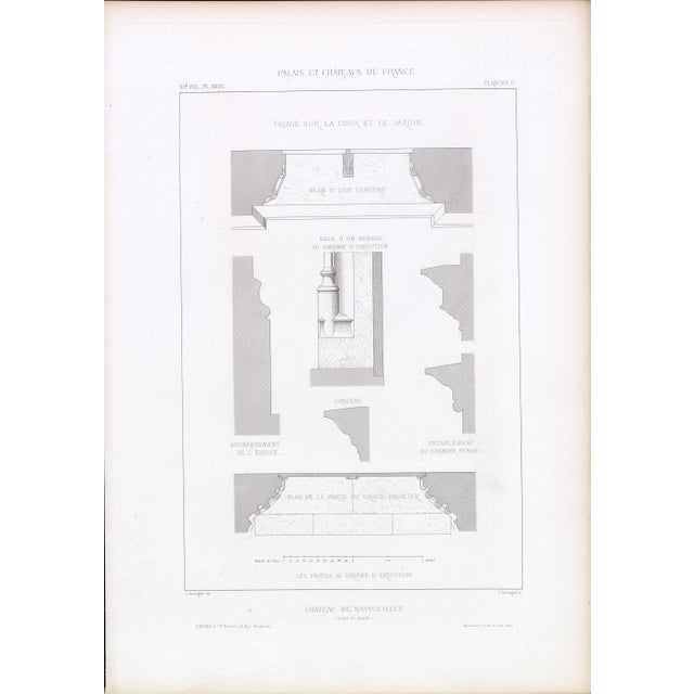 French 1867 Palais, Châteaux, Hôtels Et Maisons De France – Château De Nantouillet – Full Suite of 13 Original Architectural Engravings and French Text For Sale - Image 3 of 16