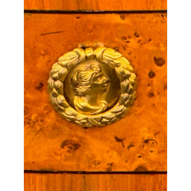 19th Century German Biedermeier Shaped Front Burl Walnut Commode For Sale In Dallas - Image 6 of 10