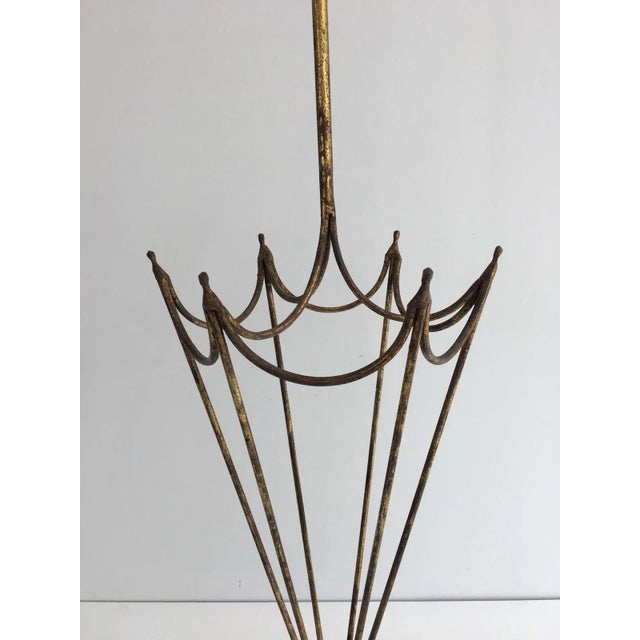 Gold Gilt Iron Umbrella Stand, circa 1940 For Sale - Image 10 of 13