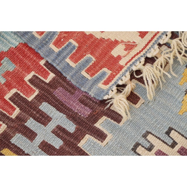 Red 1960s Turkish Traditional Tribal Design Red Hand Knotted Oushak Kilim Rug For Sale - Image 8 of 8
