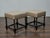 Pair of 19th-Century English Barley Twist Hardwood Stools with Linen Upholstery For Sale - Image 4 of 8