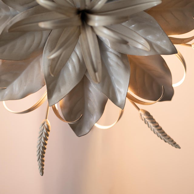 1970s Vintage Italian Floral Ceiling Lamp, 1970s For Sale - Image 5 of 13
