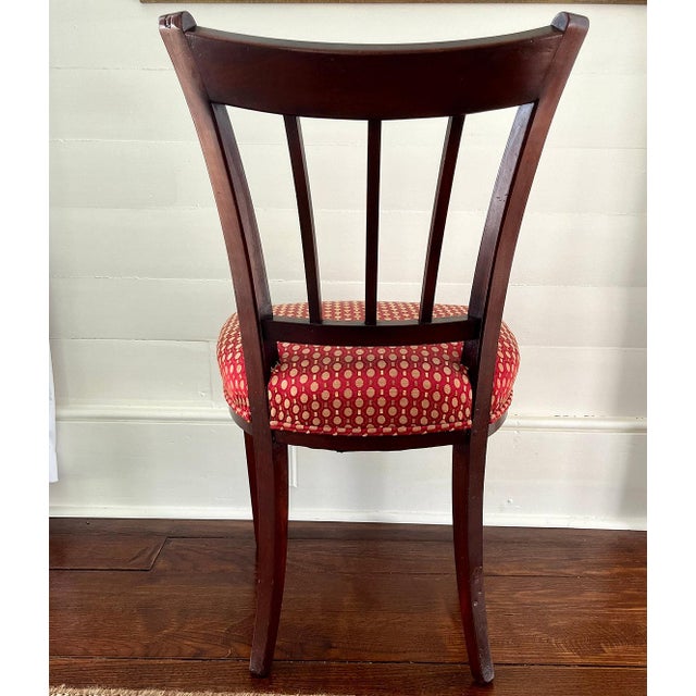 Red Antique French Mahogany Chair with Silk Upholstery For Sale - Image 8 of 10