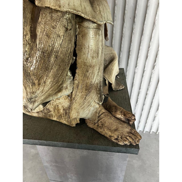 Belgian School Artist, Large Sculpture of Seated Figure, 20th Century, Ceramic For Sale - Image 12 of 18