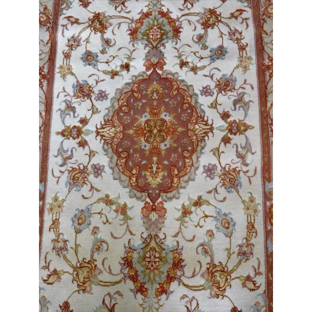 1990s 1990s Vintage Han-Knotted Wool and Silk Runner Rug. 2'7"x 10'5" For Sale - Image 5 of 11