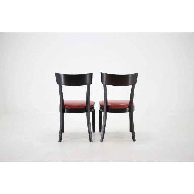 Red Red Leather Dining Chairs for UP, Czechoslovakia, Set of 4, 1950s For Sale - Image 8 of 13