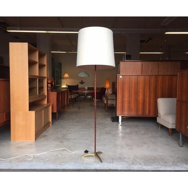 Rosewood & Brass Tripod Floor Lamp with Crow Foot, 1960s For Sale - Image 10 of 10