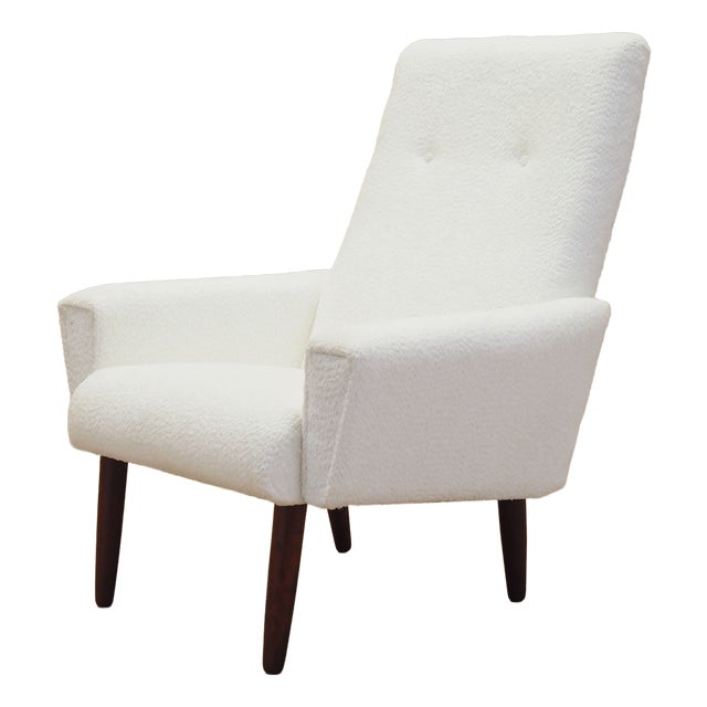 Danish White Armchair, 1970s For Sale