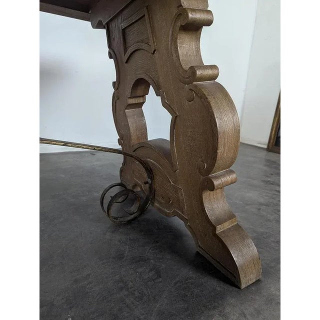 Spanish Style Table in Limed Oak For Sale - Image 5 of 8