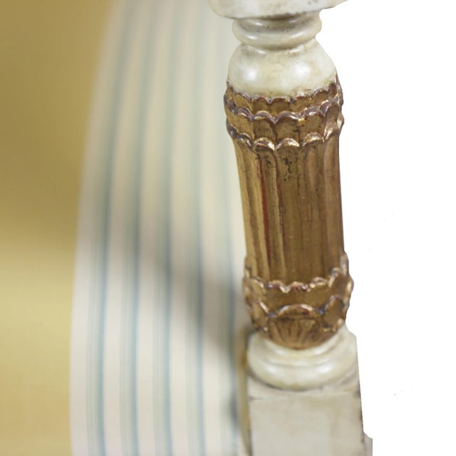 Vintage Late 20th French Empire Style Giltwood Armchairs With Striped Fabric For Sale - Image 9 of 11