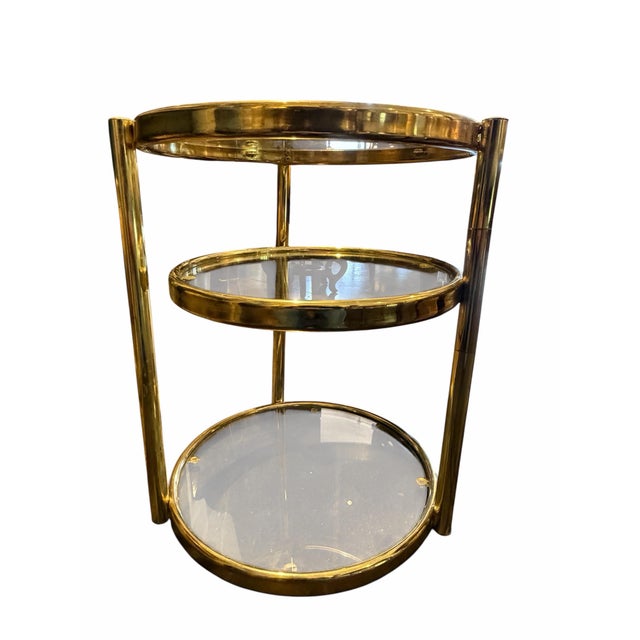 Mid-Century Modern 1970s Swivel End Table Attributed to Milo Baughman For Sale - Image 3 of 3