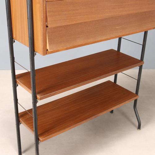 Vintage Bookcase in Mahogany Veneer, Italy, 1960s For Sale - Image 9 of 12