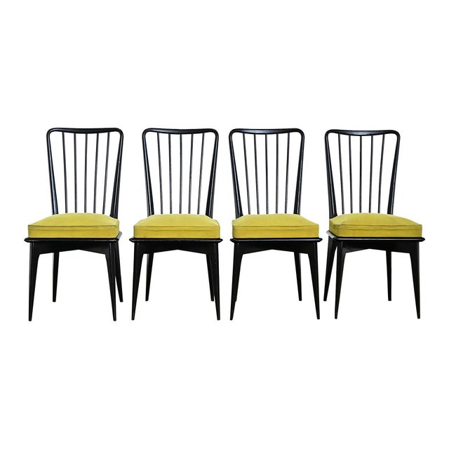 Early 20th Century French Set of Four Mid-Century Dining Chairs Attributed to Charles Ramos For Sale - Image 5 of 13
