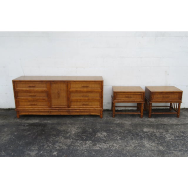 American of Martinsville Hollywood Regency Bamboo Long Sideboard Dresser 6121 For Sale - Image 16 of 16