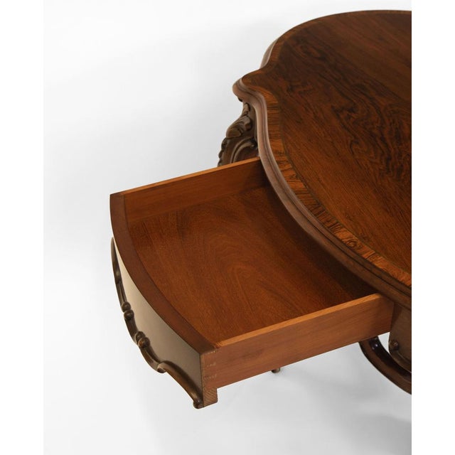 Victorian Rosewood Rococo Revival Carved Centre Hall Table, 1850s For Sale - Image 15 of 18