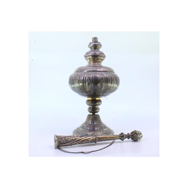 Silver Holy Water Sprinkler in Silver with Reliefs and Applications For Sale - Image 8 of 9