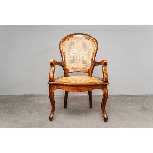 Brown Antique Biedermeier Chair in Wood, 1800s For Sale - Image 8 of 16