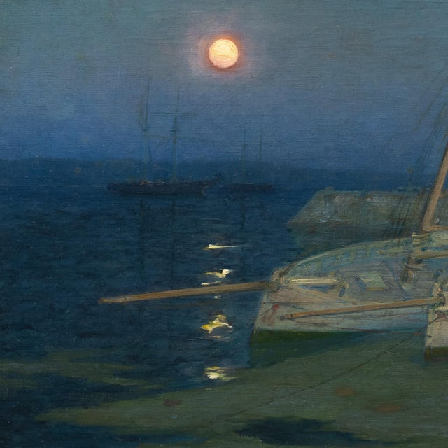 Post Impressionist 'Etaples' by Charles John Dickman, Nocturne With Boats, Académie Julian, Paris Salon, San Francisco For Sale - Image 3 of 10