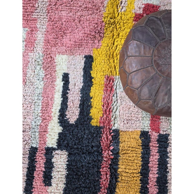 Textile Striped Handwoven Berber Wool Rug - For Sale - Image 7 of 8