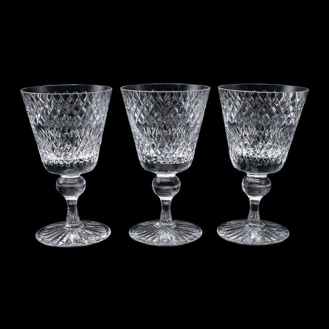 Mid-Century Modern Set of 6 Vintage Claret Glasses, Swedish, Crystal Wine Goblet, Afors Centenary For Sale - Image 3 of 9