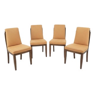 Set of 4 Vintage Woven Leather Rosewood Dining Chairs For Sale