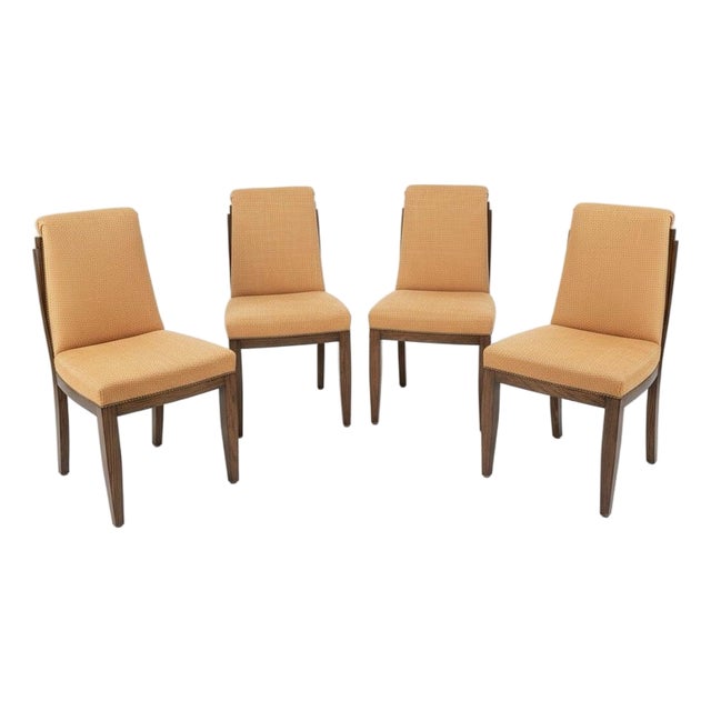 Set of 4 Vintage Woven Leather Rosewood Dining Chairs For Sale