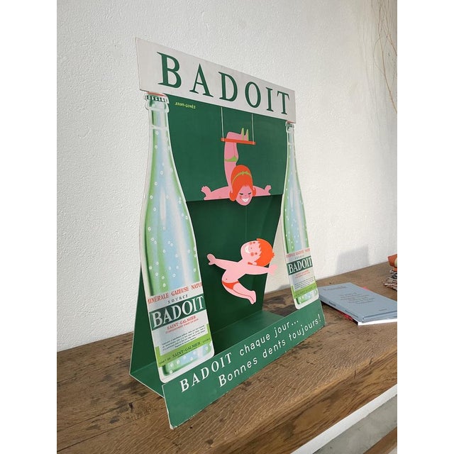 Badoit Advertisement on Cardboard, 1950s For Sale - Image 6 of 18