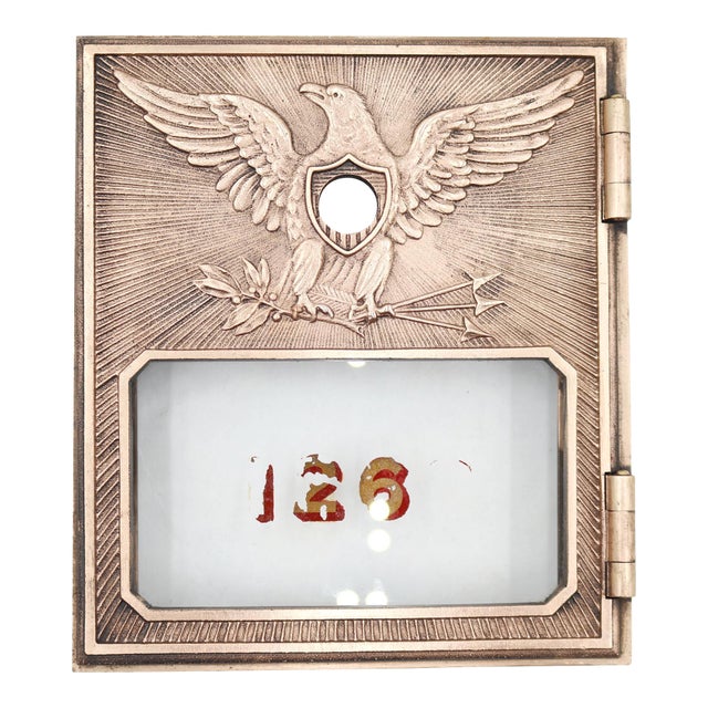 Vintage Brass Yale u.s. Post Office Box Door For Sale