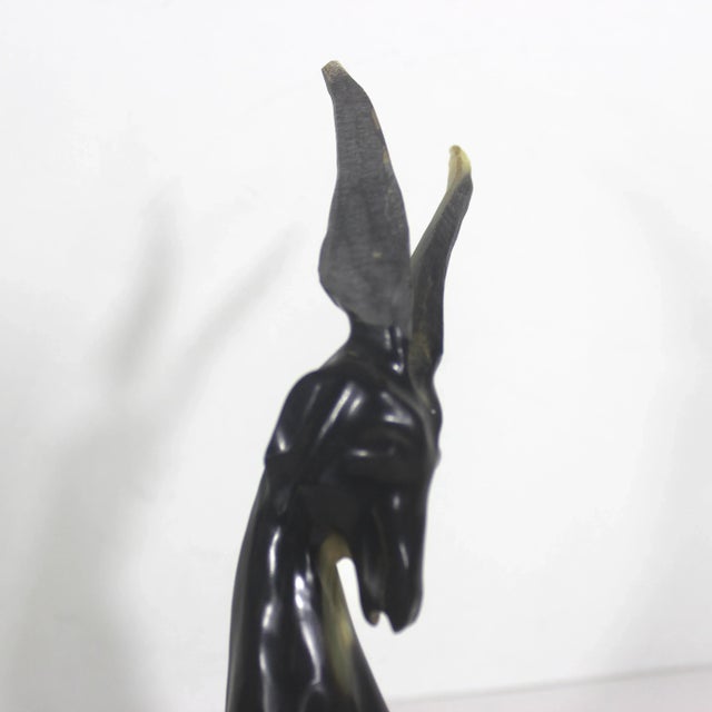 Vintage Carved Natural Horn Ram Figurine For Sale - Image 6 of 10