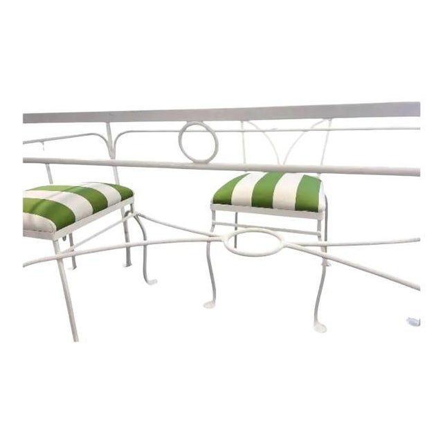 Metal Vintage Wrought Iron Dining Set – Painted Benjamin Moore Mountain Peak White For Sale - Image 7 of 10