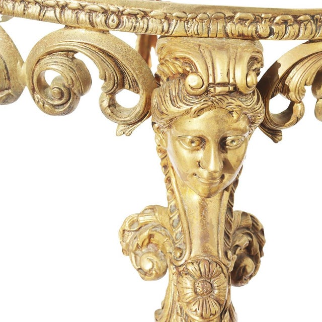 Rococo Table in Gilded Bronze with Marble Top, 1800s For Sale - Image 11 of 16