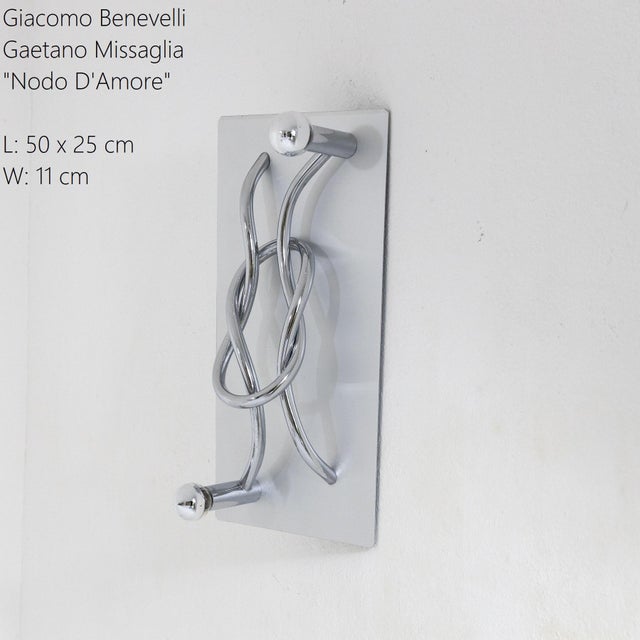 Nodo dAmore Wall Lamp by Giacomo Benevelli for Gaetano Missaglia For Sale - Image 6 of 8