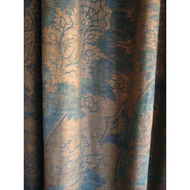 Antique Fortuny Set of Curtains-Drapes and Valence For Sale - Image 6 of 17