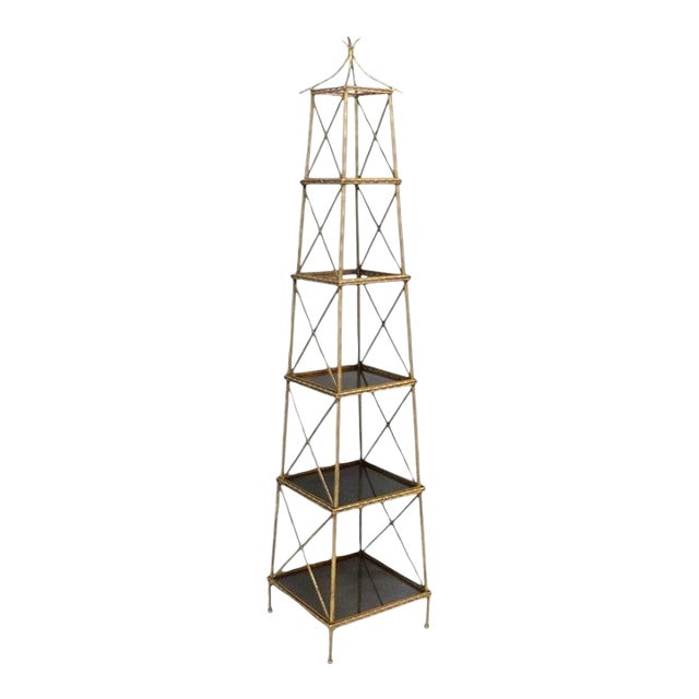 Aesthetic Brass & Glass 5-Stack Nesting Side Stand Set 20thC For Sale
