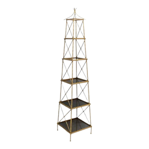 Aesthetic Brass & Glass 5-Stack Nesting Side Stand Set 20thC