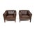 1960s Vintage Danish Leather Armchairs and Ottoman by Georg Thams for Grant Mobelfabrik, 1960s, Set of 3 For Sale - Image 5 of 12