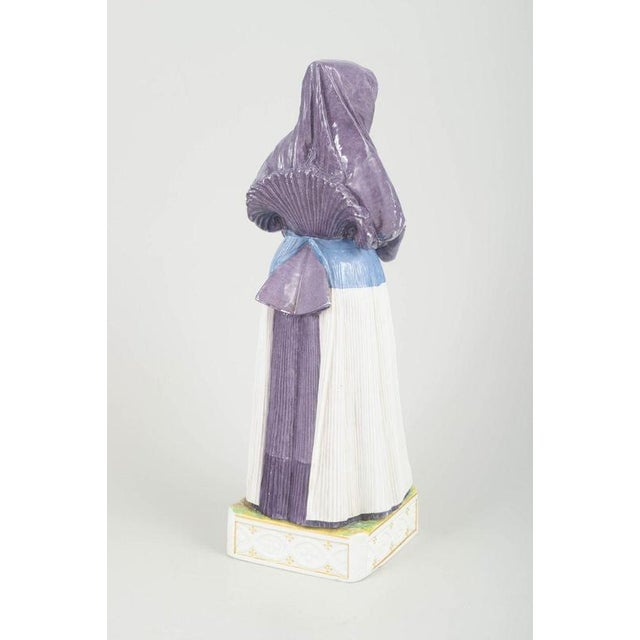 Woman in Traditional Folk Costume Figurine in Porcelain from Royal Copenhagen For Sale - Image 5 of 7