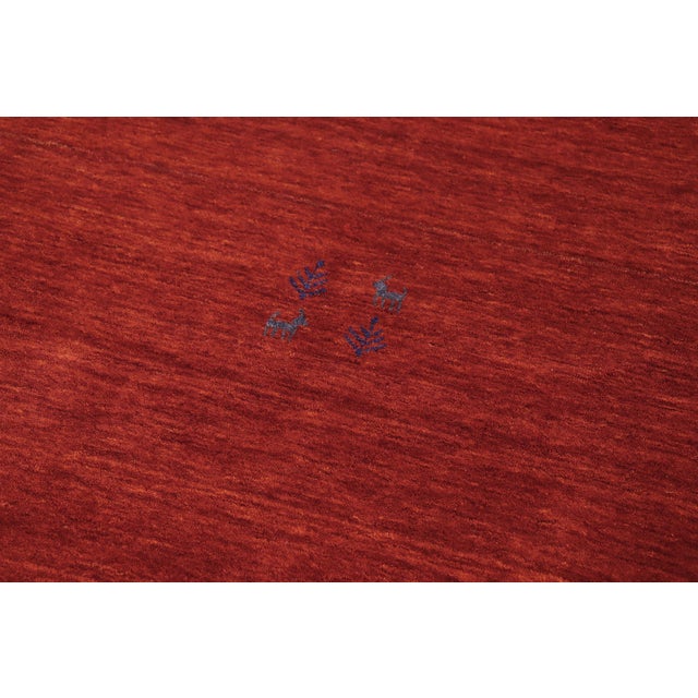 Abstract Modern Gabbeh Magnolia Rust Wool Rug - 8'2''x9'10'' For Sale - Image 3 of 9