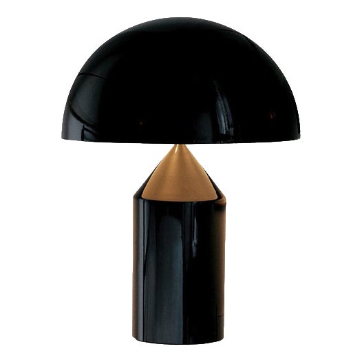 Large Metal Black Table Lamp by Vico Magistretti for Oluce For Sale