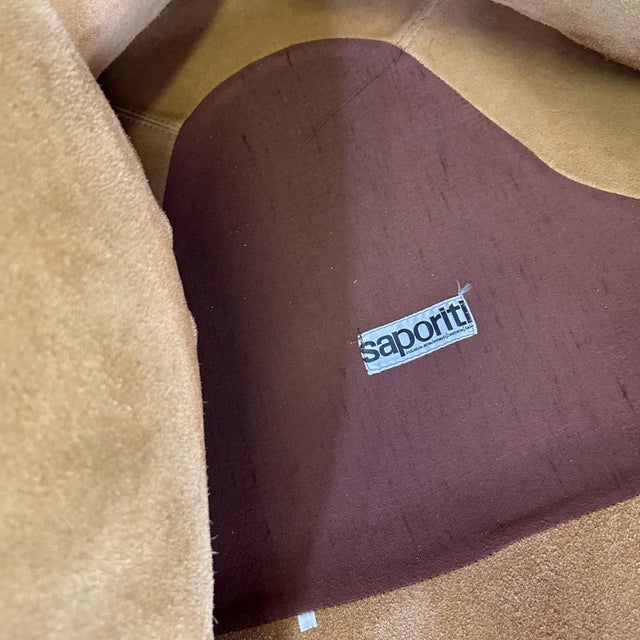 Vintage Confidential Two-Seater Modular Sofa in Ochre Suede by Alberto Rosselli for Saporiti, Italy, 1970s For Sale - Image 10 of 11
