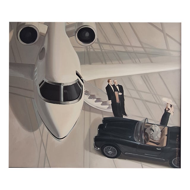 Marek Okrassa, White Plane, 2008, Oil on Canvas For Sale