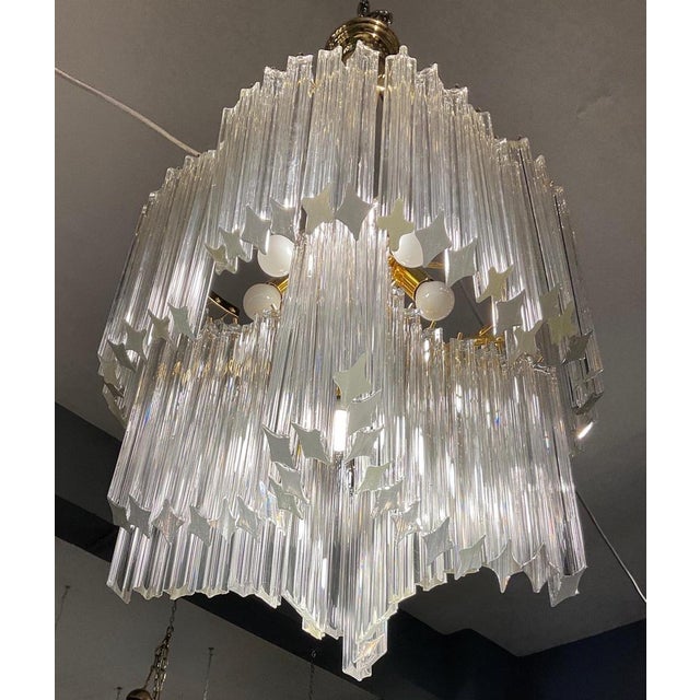 Chandelier in Murano Glass in the style of Venini, 1985 For Sale - Image 12 of 17