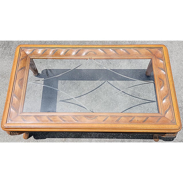 1980s 1980s Contemporary Glass Top Coffee Table For Sale - Image 5 of 8