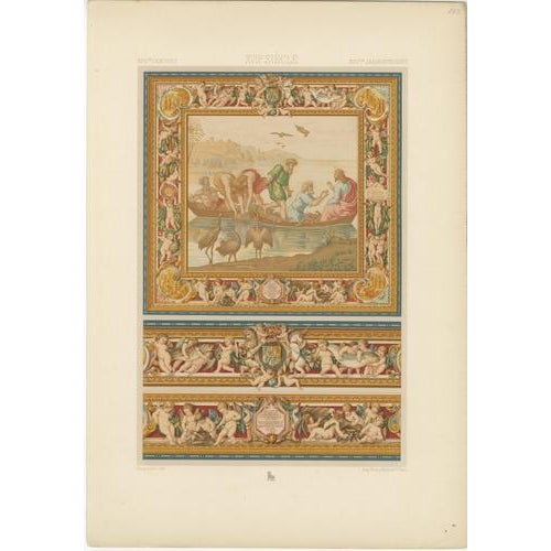 Racinet, Renaissance Religious Ornament, 1873, Chromolithographs, Set of 3 For Sale - Image 3 of 9