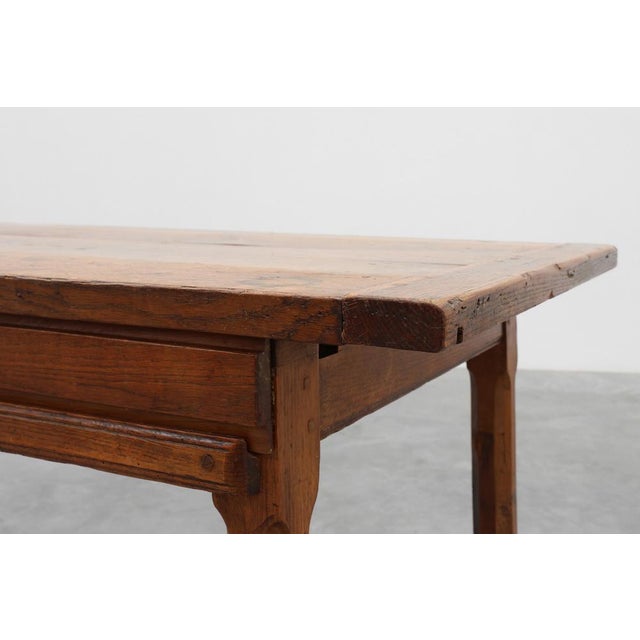 Brown Antique Rustic Oak Dinner Table, France, 1800s For Sale - Image 8 of 18
