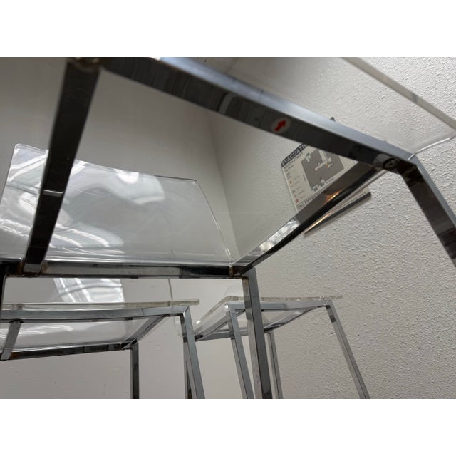 Transparent Cb2 Vapor Clear Acrylic Bar Stools, Set of Four For Sale - Image 8 of 12