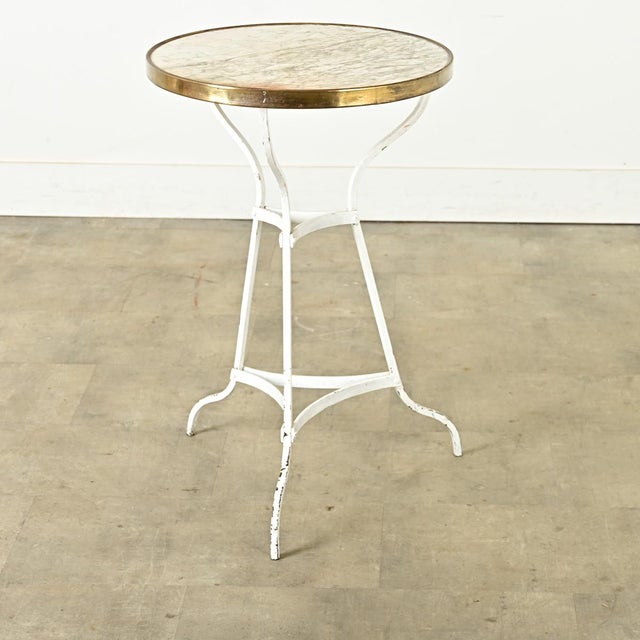 French 19th Century Marble & Iron Bistro Table For Sale - Image 11 of 12