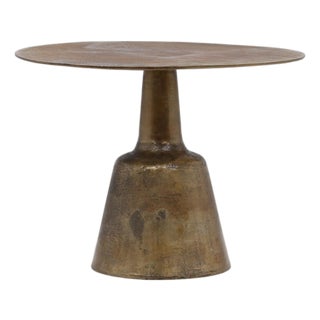 Brass Finish Industrial Modern Round Dining Table For Sale