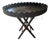 Carved Scalloped Round Tray Table on Barley Twist Folding Stand For Sale