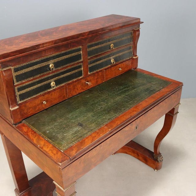 Brown Napoleon III Desk in Mahogany For Sale - Image 8 of 14